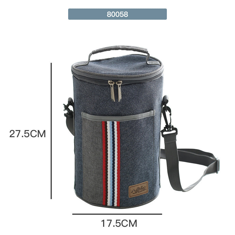 Office Worker Insulated Portable Round Lunch Bag