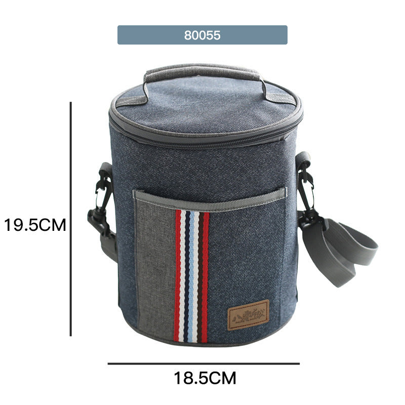 Office Worker Insulated Portable Round Lunch Bag