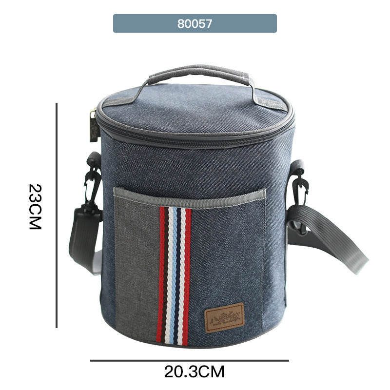 Office Worker Insulated Portable Round Lunch Bag