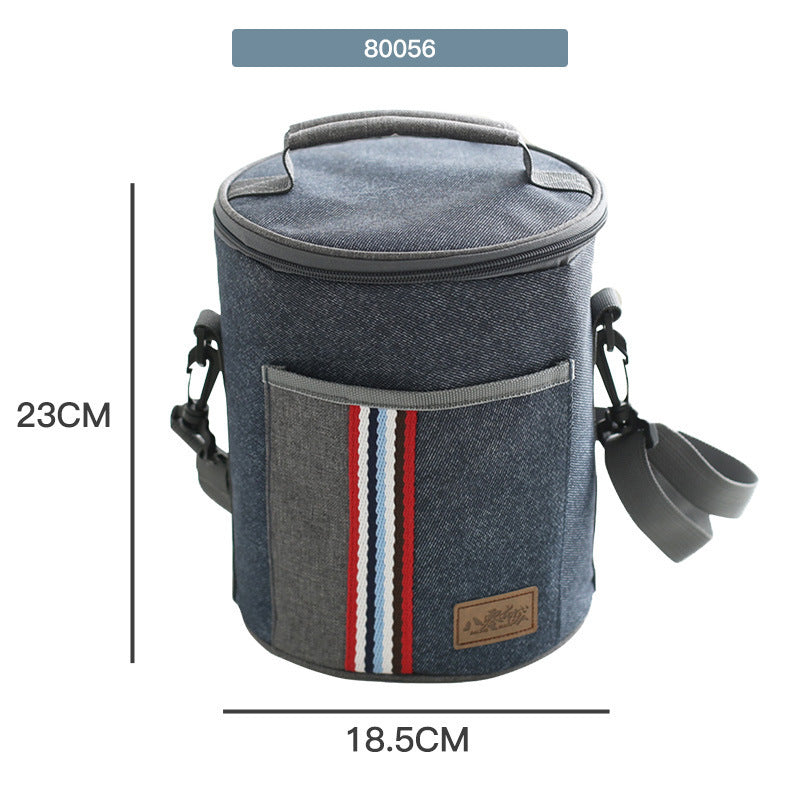 Office Worker Insulated Portable Round Lunch Bag