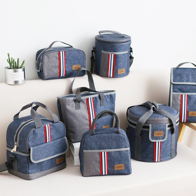 Office Worker Insulated Portable Round Lunch Bag
