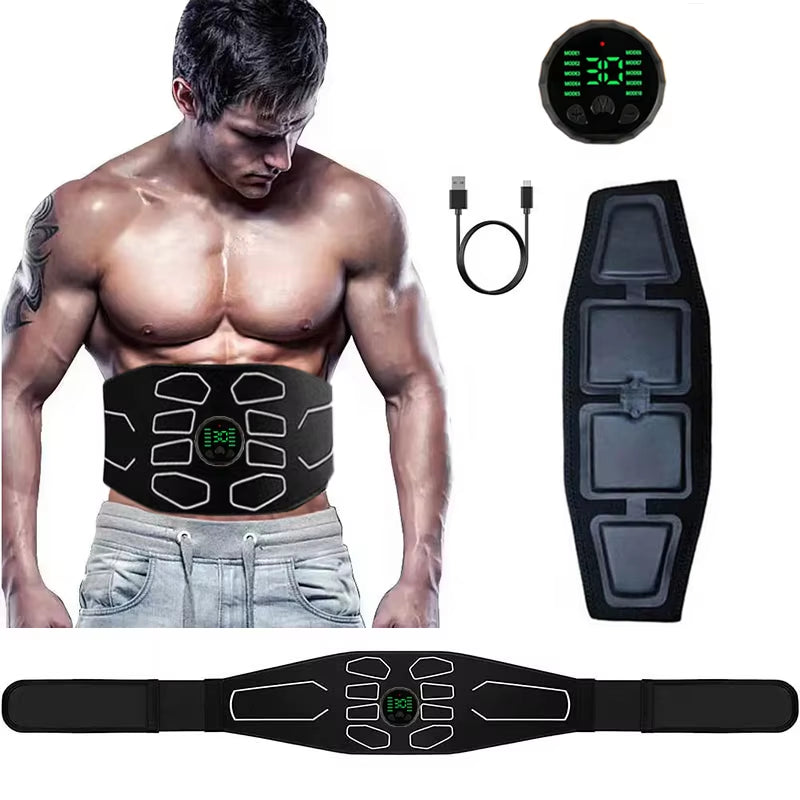 EMS Abdominal Muscle Toner Portable Fitness Massager Waist Trainer Body Slimming Shaping