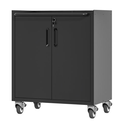 Heavy-Duty Metal Garage Storage Cabinet With Wheels - Sturdy And Durable Tool Storage Cabinet For Garage, Office, And Home Organizer Solutions